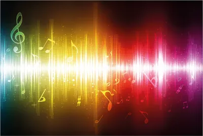 Produktbild von Wallario Poster - Blau-gelbe Noten der Musik, Kunstdruck Größe: 100 x 150 cm
