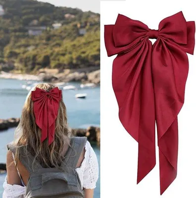 Image de Barrette à cheveux avec ruban rouge pour femmes