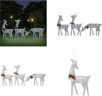 Zdjęcie produktu dla vidaXL Dekoracja świąteczna LED Renifer 270x7x90 cm Srebrny Zimnobiały - Renifer LED - Renifer LED - Dekoracja świąteczna renifer - Dekoracja świąteczna renifer
