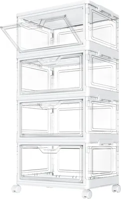 Obrázek produktu pro Skladovací boxy s víkem, 23 litrů, 4 kusy, stohovatelné, průhledný plast