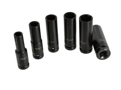 Obrázek produktu pro GEKO Nástrčné rázové hlavice 6 ks, 1/2" 10-21 mm, délka 77 mm G10500