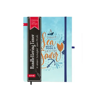 Produktbild von ROTH Handlettering-Timer - Sea, 1 Woche 1 Seite, immerwährend, Planer und Übungsbuch in einem