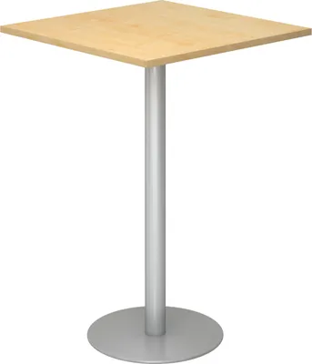 Produktbild von bümö Stehtisch eckig STH - Nachbildung Ahorn, Gestell: Silber
