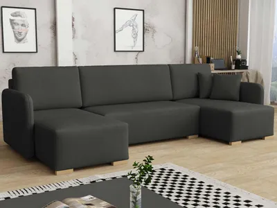 Obrázek produktu pro Sedačka do U na každodenní spaní LUIKA - černá