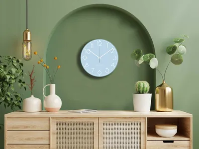 Produktbild von Opviq, 261212 - Mavı10Byz, Dekorative Wanduhr, Blau, 100 % KUNSTSTOFF, 30 x 30 cm