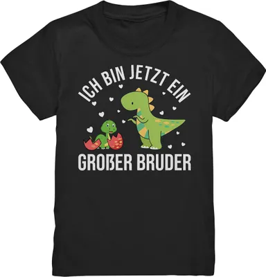Produktbild von Dinosaurier Großer Bruder T-Shirt – Black / 110/116 (5-6)