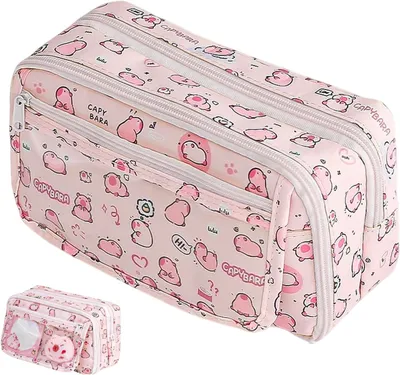 Obrázok produktu pre Peračník, 22x13x7 cm, ružová, s priehradkami, do školy
