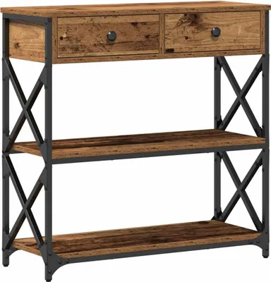 Obrázek produktu pro vidaXL Konzolový stolek z regenerovaného dřeva 75 x 28 x 75 cm překližka a kov
