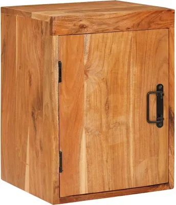 Image de Table de chevet Marron 35 x 33 x 48 cm Bois d'acacia massif