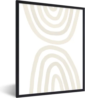 Produktbild von MuchoWow® Gerahmtes Poster Regenbogen - Pastell - Design - Abstrakt 60x80 cm - Poster mit Schwarzem Bilderrahmen Wandposter Rahmen Foto Bilder - Premium - Wanddeko Wohnzimmer