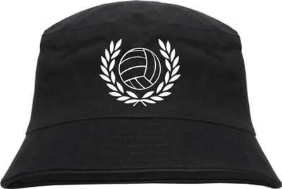 Produktbild von Lorbeerkranz + Fussball Fischerhut - bedruckt - Bucket Hat Anglerhut Hut S/M Schwarz