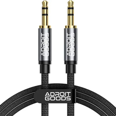 Zdjęcie produktu dla AdroitGoods Kabel AUX 3,5 mm - Kabel audio - pozłacany - męski do męskiego - 3 metry