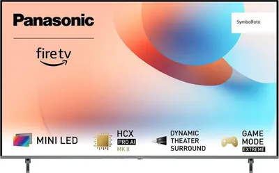 A marketing image of a Panasonic TV with feature callouts.