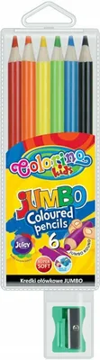 Immagine prodotto di Matite rotonde Jumbo 6 colori + temperino Colorino Kids 33084