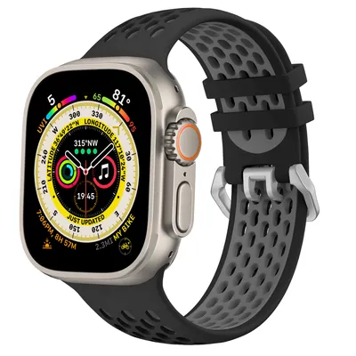 Obrázek produktu pro Sportovní řemínek na Apple Watch Cubenest černo-šedá pro velikosti 42/44/45/Ultra 49 mm.