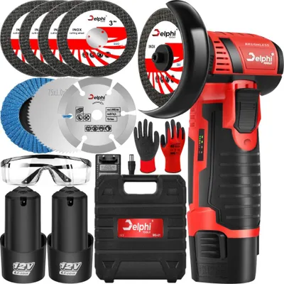 Produktbild von Bürstenloser 12-V-Akkuschleifer Mit 7 Scheiben Und 2 Batterien