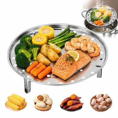 Productafbeelding van Stoominzet voor pan - Verstelbare stoommand - Voor gezond koken en stomen - Roestvrij staal - Ø 16 cm tot 28 cm