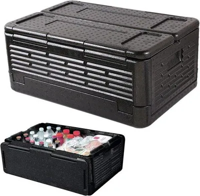 Produktbild von Faltbarer Thermobox 40L - Isolierbox mit integriertem Deckel - Multifunktionale Kühlbox für Camping, Picknick und Lebensmitteltransport