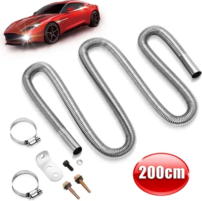 Immagine prodotto di Jopassy 200cm tubo di scarico tubo di scarico 25 millimetri morsetti in acciaio inox set diesel parcheggio riscaldatore tubo di scarico