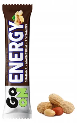 Productafbeelding van GO ON Sante Energie Repen, Hazelnoot-karamel, Melkchocolade, 7 Vitaminen, 45g