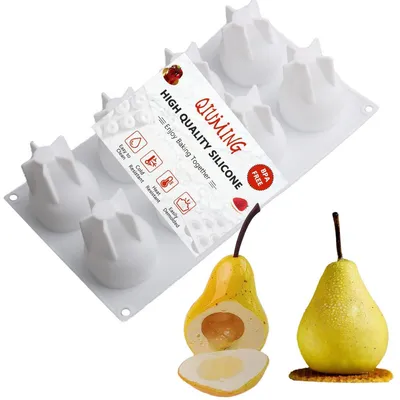 Produktbild von Silikonform Birne 5.5x5.5x6.5 cm Weiß für Kuchen & Desserts