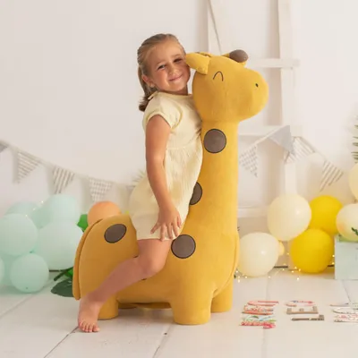 Produktbild von Crochetts Großes Giraffen-Plüschtier mit Zusatzsitz für Kinder 4049 – 75 x 30 x 85 cm MAXI