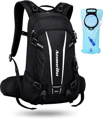Productafbeelding van CarryQuest® - 20 liter fietstassen rugzak, nylon, met drinkreservoir, zwart