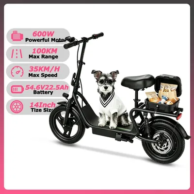 Produktbild von Elektrischer Scooter für Erwachsene - EBS2 Ultra E-Scooter mit Sitz - 500W Motor - 48V 22,5Ah Lithium-Akku bis 100 km Reichweite - 35 km/h - 35 cm Räder - klappbar mit Staubox