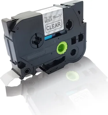 Produktbild von Print-Klex Schriftband kompatibel kompatibel mit Brother P-Touch H 500 Series P-Touch 540Series schwarz auf Transparent TZE 141 18mm TZ141 Ptouch Label Tape