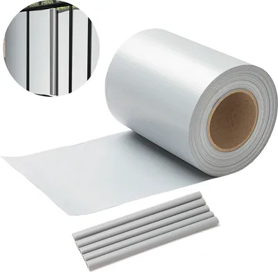 Produktbild von Clanmacy Sichtschutzstreifen PVC Doppelstabmatten Zaun Windschutz 2 Rollen á 50m x 19cm Grau
