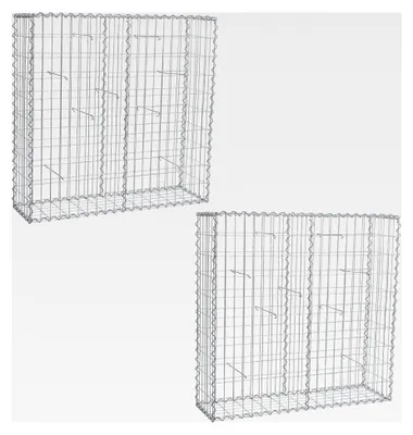 Produktbild von Gabionen im 2er Set 100x100x30 cm, mit Spiralen und Distanzhaltern