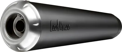 Image de Silencieux arrière LeoVince CLASSIC RACER Black Edition homologué, en acier inoxydable noir, compatible avec la Kawasaki Eliminator / SE 500, années de construction 2024 à 2026, E5+
