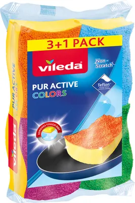 Immagine prodotto di Vileda Pur Active Spugna Media 3+1Ks Color Edition 159926