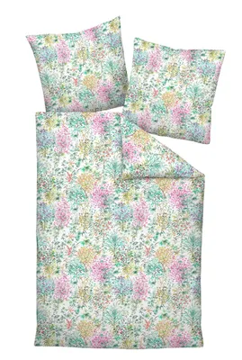 Immagine prodotto di Janine maco-satin biancheria da letto 2 pezzi copripiumino 155 x 200 cm federa 80 x 80 cm MILANO 45066-009-510 multicolore menta fucsia