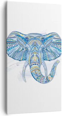 Produktbild von Bild auf Leinwand - Leinwandbild - Elefant Muster Tierwelt Afrika - 55x100cm - Wand Bild - Wanddeko - Leinwanddruck - Bilder - Kunstdruck - Wanddekoration - Leinwand bilder - Wandkunst - PA55x100-3089