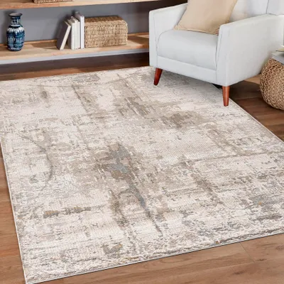 Obrázok produktu pre Mazovia Koberček Béžová Moderné Abstraktné - Obývacia Izba, Spálňa, Jedáleň, Kancelária, Nízky Fleece Obdĺžnik - OEKO-TEX®, Béžová - 80 x 150 cm