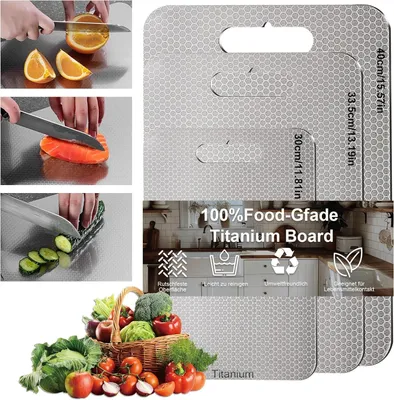Produktbild von Küchenbrett 3er Set, Titan, kratzfest, BPA-frei, für Küche