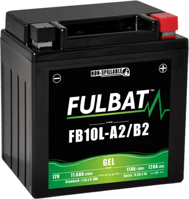 Image de FULBAT FUL GEL batterie - FB10L-A2 / FB10L-B2 / YB10L-A2 / YB10L-B2 (Gel, sans entretien)