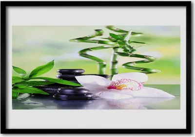 Produktbild von Bild 100x70 MDF-Rahmen Wandkunst Bamboo Orchid Zen Spa