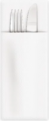 Produktbild von 50 Servietten Bestecktaschen CutleryStar PAP 38x32 cm weiß 2-lagig