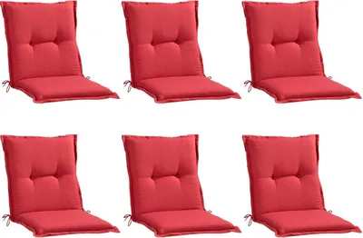 Produktbild von Gartenstuhlauflagen - Rot - Niederlehner - 6er Set