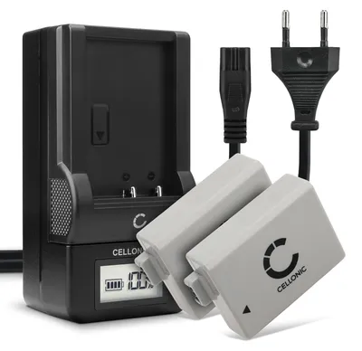 Image de CELLONIC 2x Batterie pour Appareil photo Compatible avec Canon EOS 500D, EOS 1000D, EOS 450D, LP-E5 - (1020mAh, 7.4V) + Chargeur