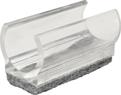 Image de WAGNER Patins de serrage pour tube rond 4 pièces - 50 x 18 / 22 x 19 / 27 mm, feutre 8 mm, plastique transparent - 15069399