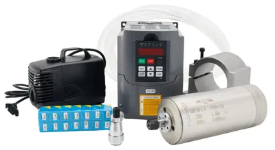 Produktbild von Wassergekühlter Spindelmotor, 1,5 kW Leistung, 220 V Spannung, 24000 U/min Drehzahl, Edelstahlmaterial, ER11 Spannzangenkompatibilität