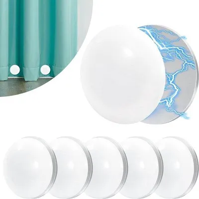 Imagen del producto de Imanes para cortinas - forma redonda - 6 unidades - color blanco