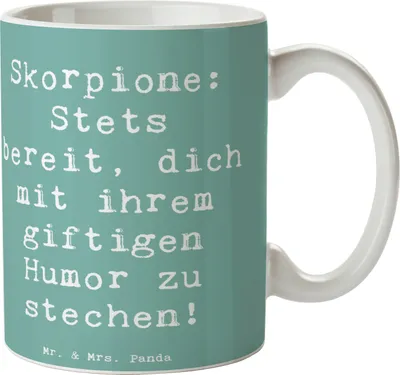 Produktbild von Mr. & Mrs. Panda Kaffeebecher Spruch Skorpion Humor - Meeresbrise - Geschenk, Sternzeichen, Kaffeetasse, Horoskop, Tasse, giftig, Pott, keramik, Tierkreiszeichen