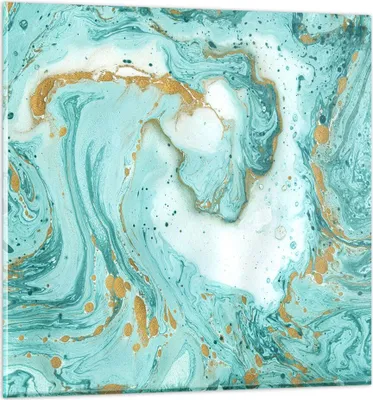 Produktbild von Bilder auf glas - Abstraktion blau Wasser modern - 40x40cm - Glasbilder - Wandbilder - Kunstdruck - zum Aufhängen bereit - Wanddekoration aus Glas - Glas Bilder - Wandbild auf Glas - GAC40x40-2937