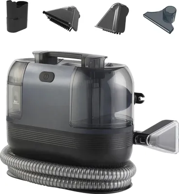 Produktbild von Handlicher Teppich- und Polsterreiniger - Tragbarer Fleckenreiniger - 500 W - 15 kPa Saugkraft - Sprühen + Saugen in einem - Für Auto, Sofa, Tierhaare - Weiß