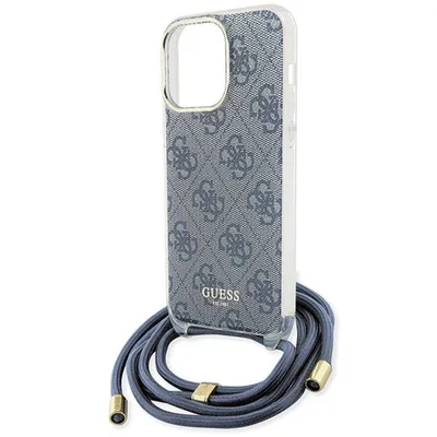 Produktbild von Guess Crossbody Cord 4G Print Case Für Iphone 15 Pro - Blau