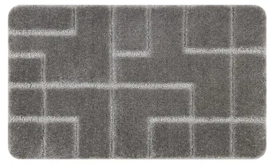 Image de Tapis de salle de bain SUPREME LINES, lignes, antidérapant, doux - gris gris 60x100 cm